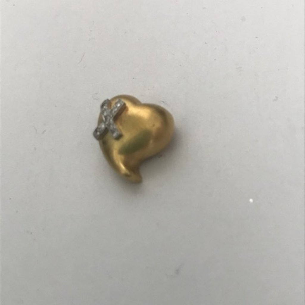 Gold Heart Pendant W/ Diamond Embellishment